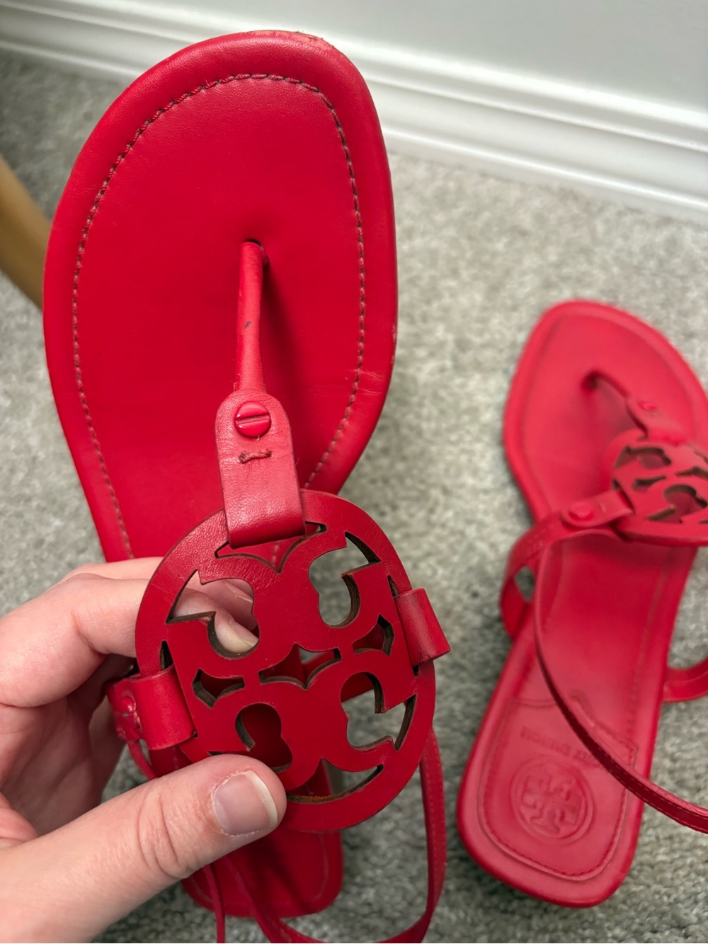 Tory Burch Red Miller Sandals - Picture 5 of 14